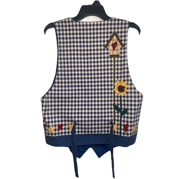Vintage 90s Gardening Sunflower Handmade Craft Vest Smock Adjustable One Size - Picture 6 of 10